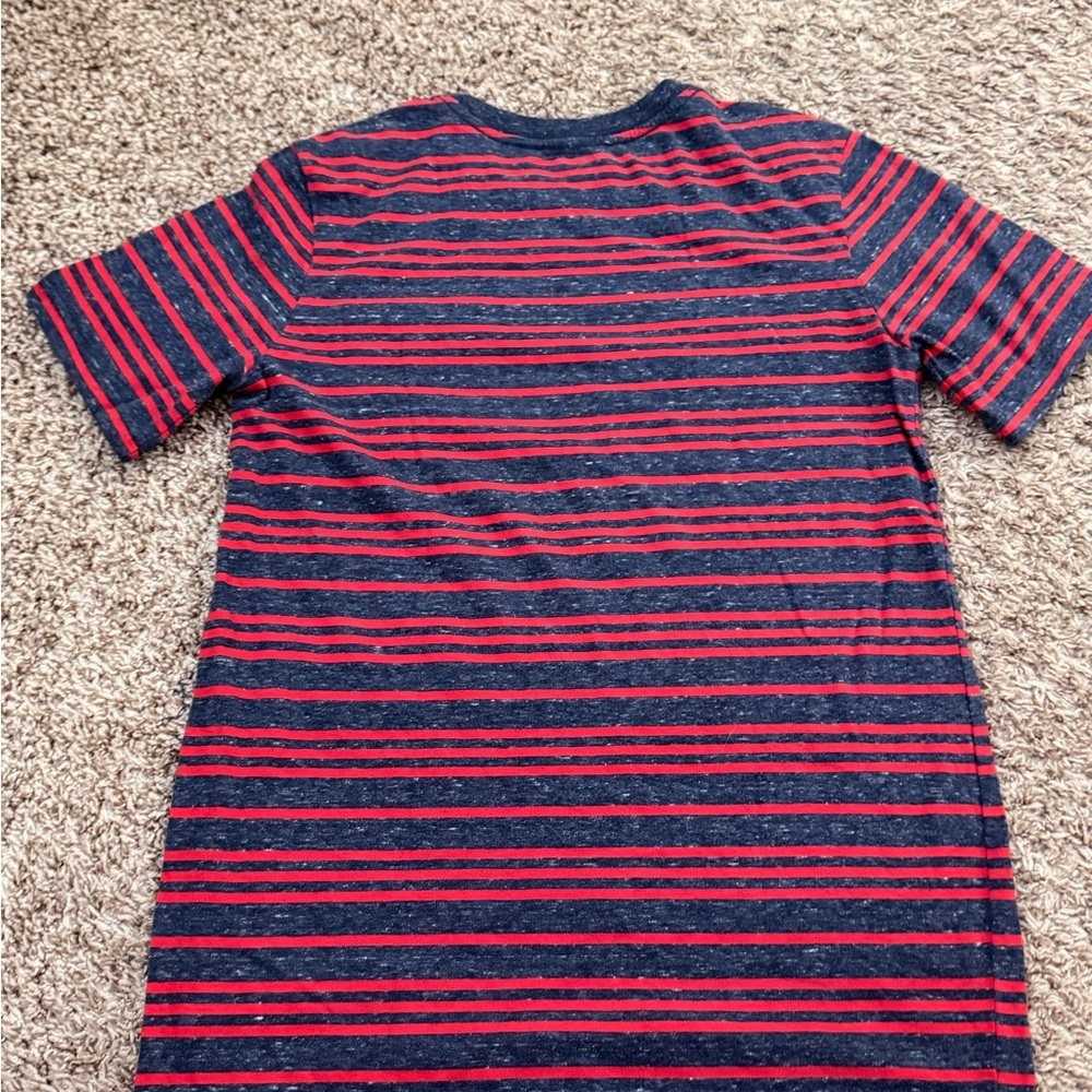 ADD ON $6 Cat & Jack Red and Navy Striped Short Sleeve Tee - Picture 3 of 4